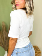 The Everyday Ribbed Top-110 SHORT SLEEVE TOP-POLAGRAM-Heathered Boho Boutique, Women's Fashion and Accessories in Palmetto, FL