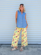 Cooling Denim Button Up Top-110 Short Sleeve Top-STITCH & CO-Heathered Boho Boutique, Women's Fashion and Accessories in Palmetto, FL