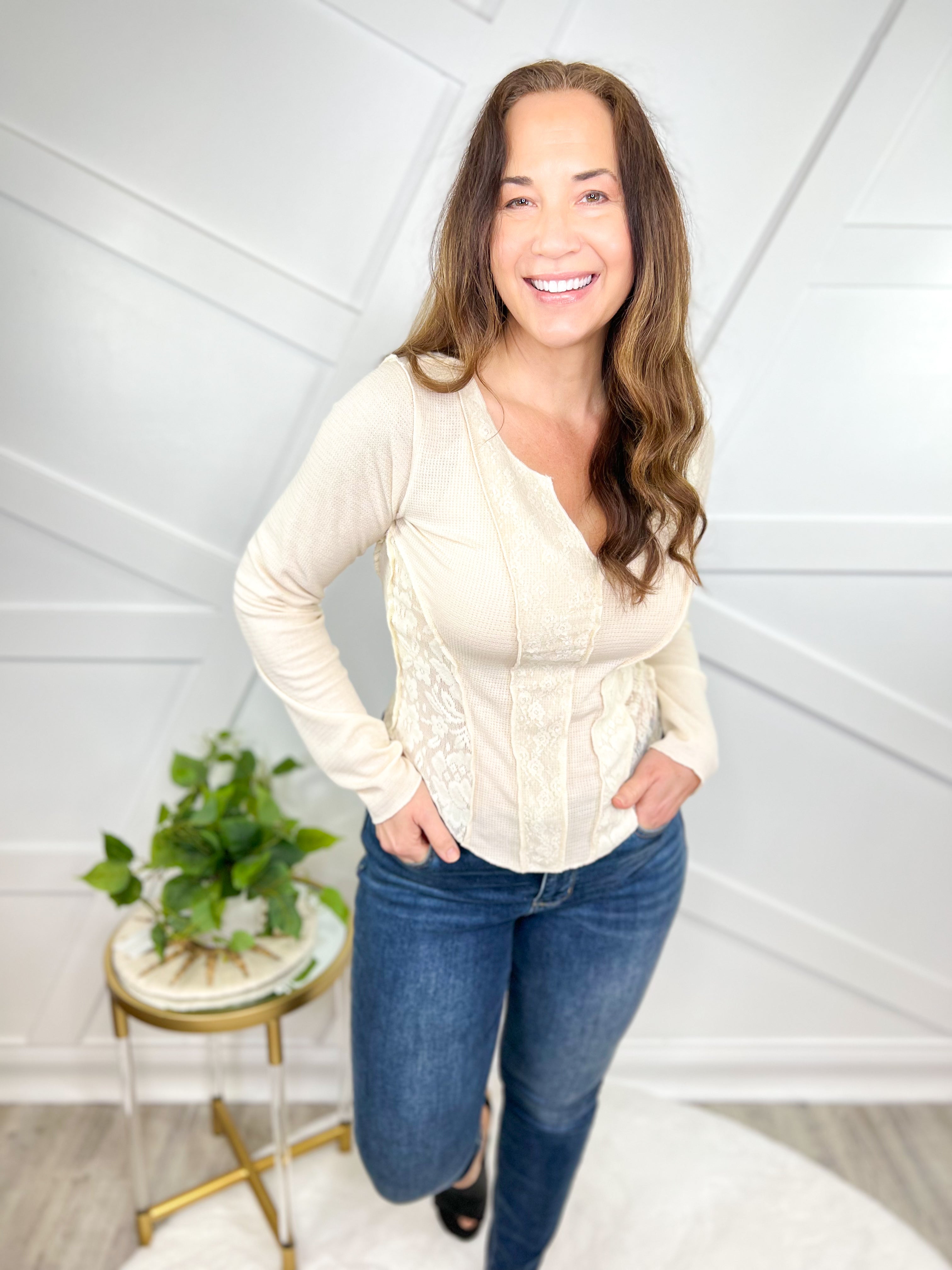 Total Package Top-120 Long Sleeve Tops-POL-Heathered Boho Boutique, Women's Fashion and Accessories in Palmetto, FL