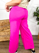 Office Day Trip Wide Leg Cropped Pants- Hot Pink-150 PANTS-DEAR SCARLETT-Heathered Boho Boutique, Women's Fashion and Accessories in Palmetto, FL