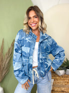The Ocean Camo Utility Jacket-200 JACKETS/SHACKETS-RISEN-Heathered Boho Boutique, Women's Fashion and Accessories in Palmetto, FL