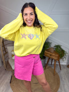 Starfish & Seashell Graphic Sweatshirt-130 Graphic Tees-Heathered Boho-Heathered Boho Boutique, Women's Fashion and Accessories in Palmetto, FL