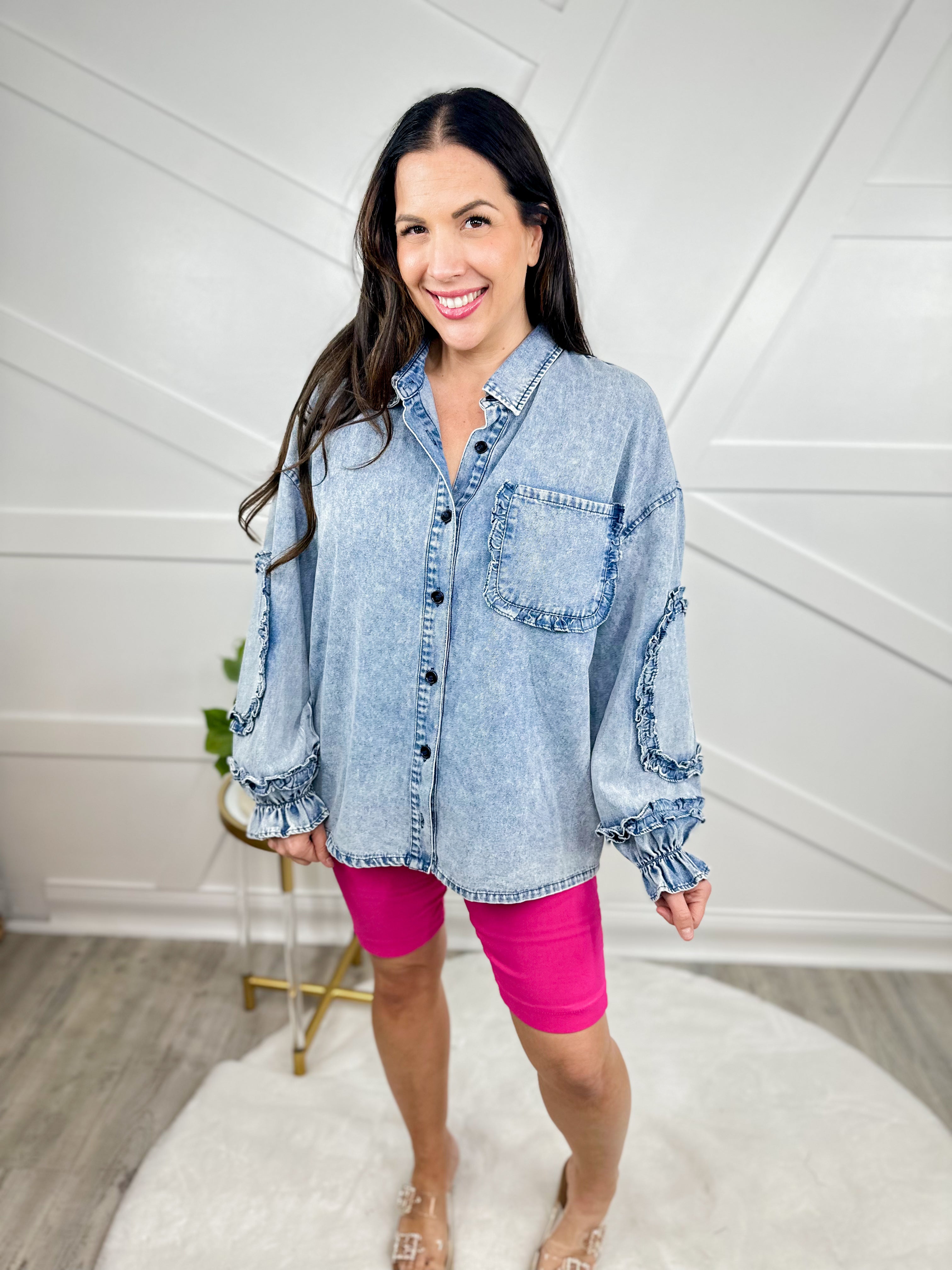 Do Me a Solid Button Up Top-200 JACKETS/SHACKETS-BIBI-Heathered Boho Boutique, Women's Fashion and Accessories in Palmetto, FL