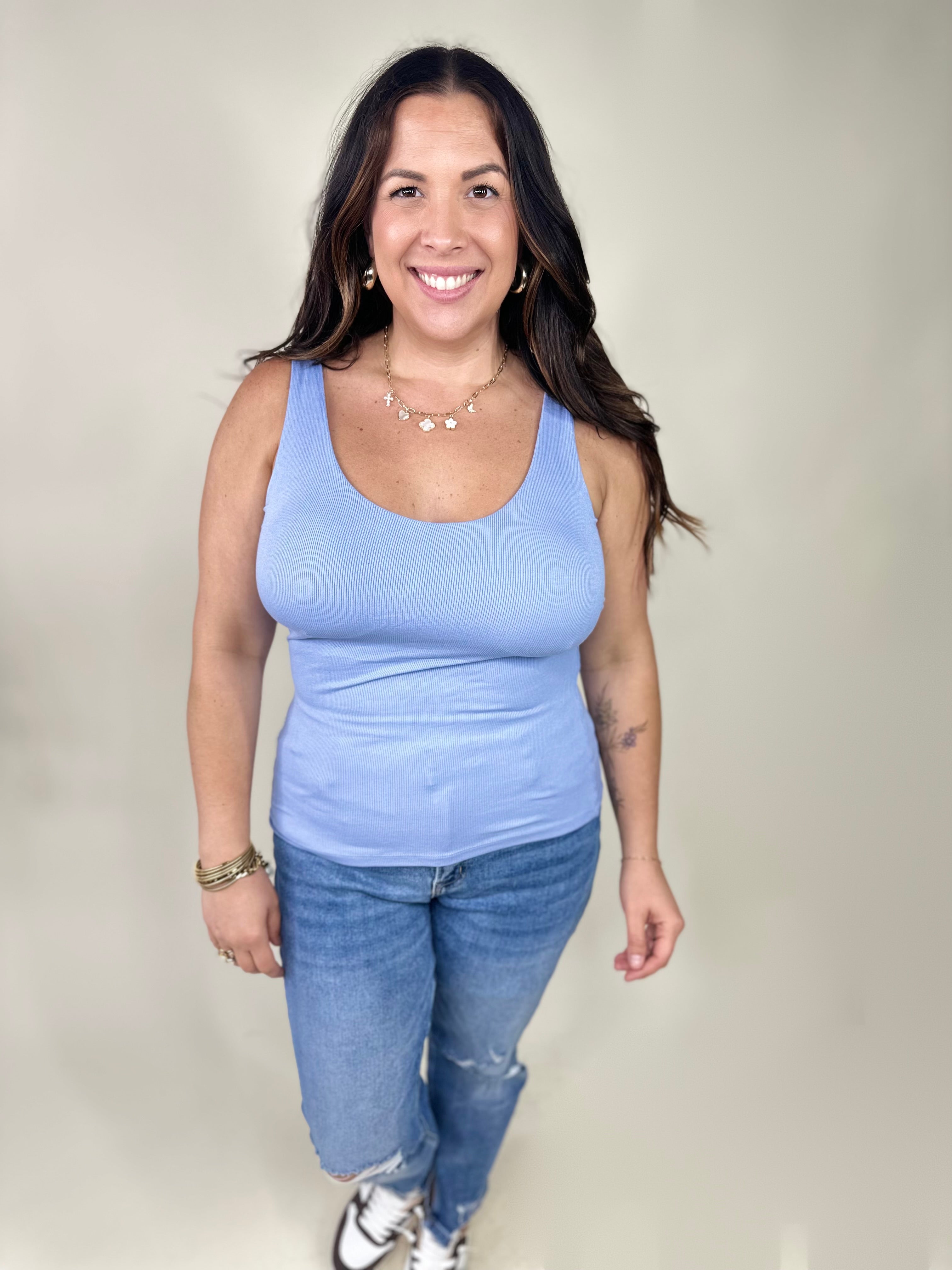 RESTOCK : Precision Fit Tank- No Bra Needed-100 Tank/Crop Tops-YELETE-Heathered Boho Boutique, Women's Fashion and Accessories in Palmetto, FL