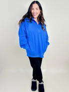 Henley Quarter Zip-120 Long Sleeve Tops-Very J-Heathered Boho Boutique, Women's Fashion and Accessories in Palmetto, FL