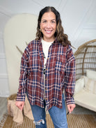 Bring It On Button Down Top-120 LONG SLEEVE TOPS-Blu Pepper-Heathered Boho Boutique, Women's Fashion and Accessories in Palmetto, FL