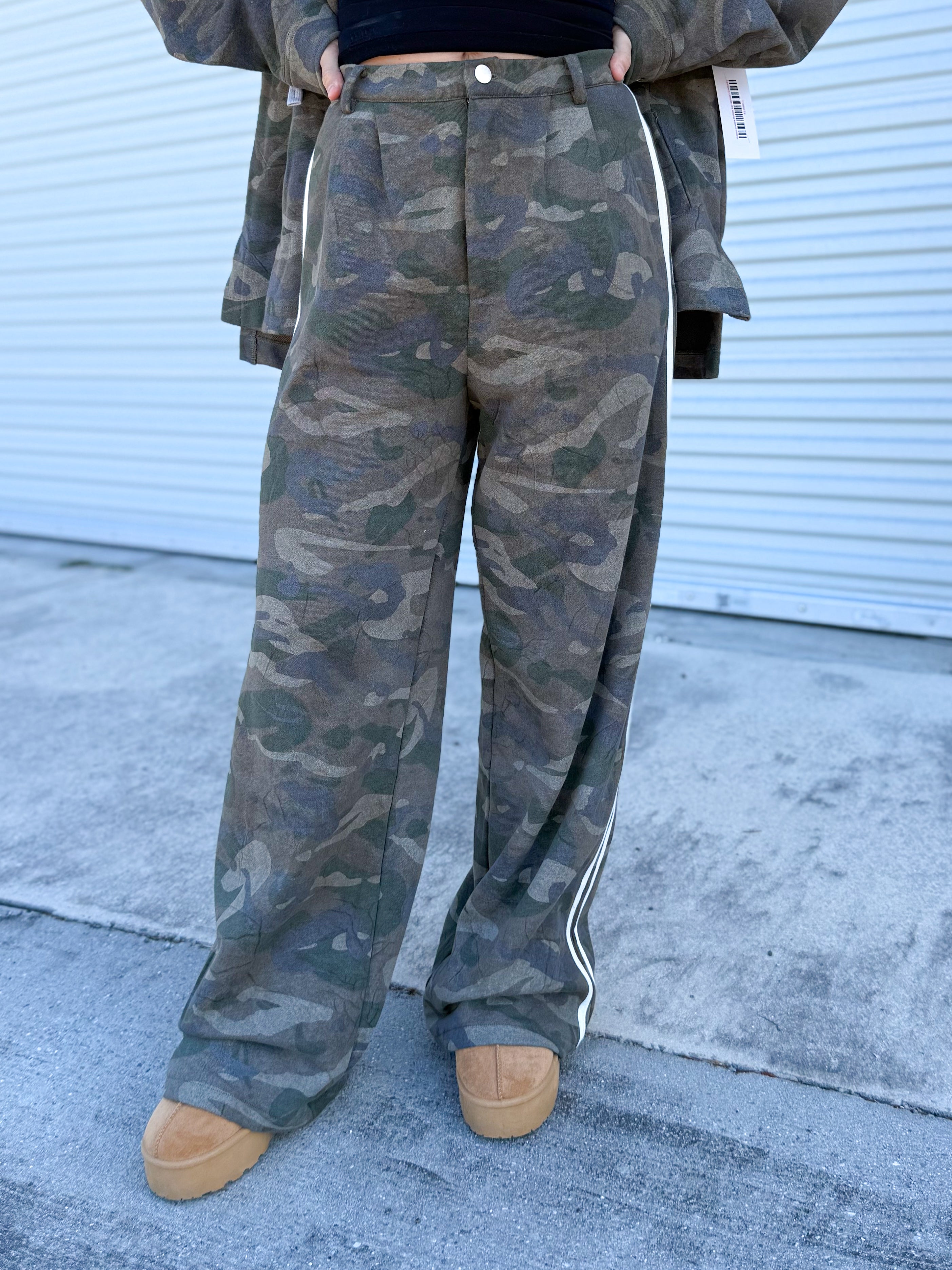 Restock: Camo Lovers French Terry Pants-150 PANTS-WHITE BIRCH-Heathered Boho Boutique, Women's Fashion and Accessories in Palmetto, FL