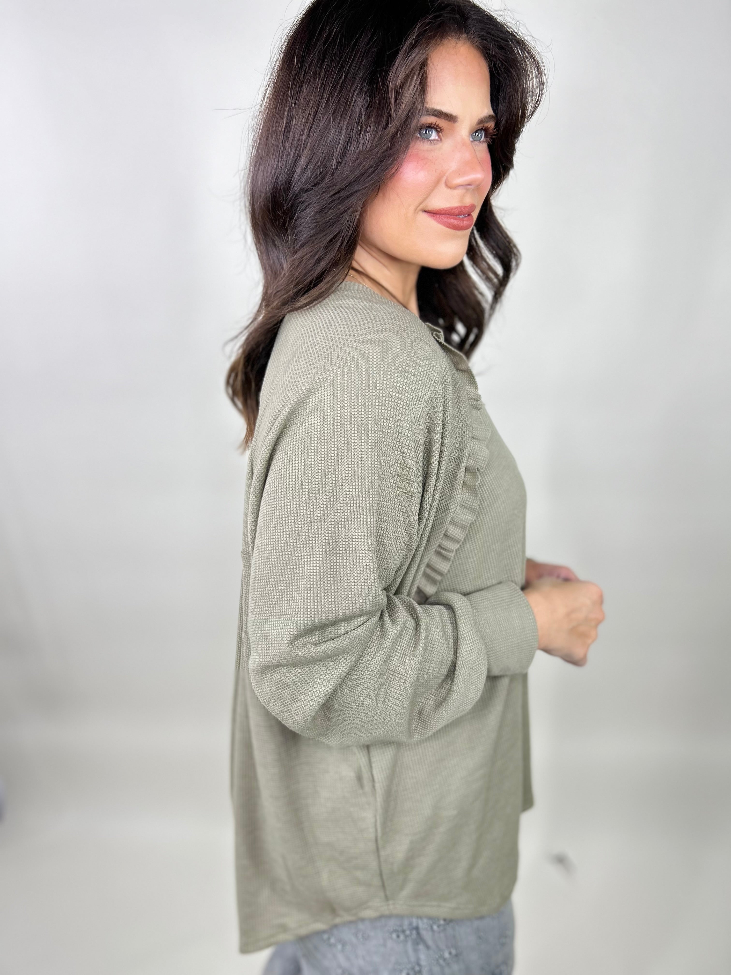 Little Things Long Sleeve Top-120 Long Sleeve Tops-Sew In Love-Heathered Boho Boutique, Women's Fashion and Accessories in Palmetto, FL