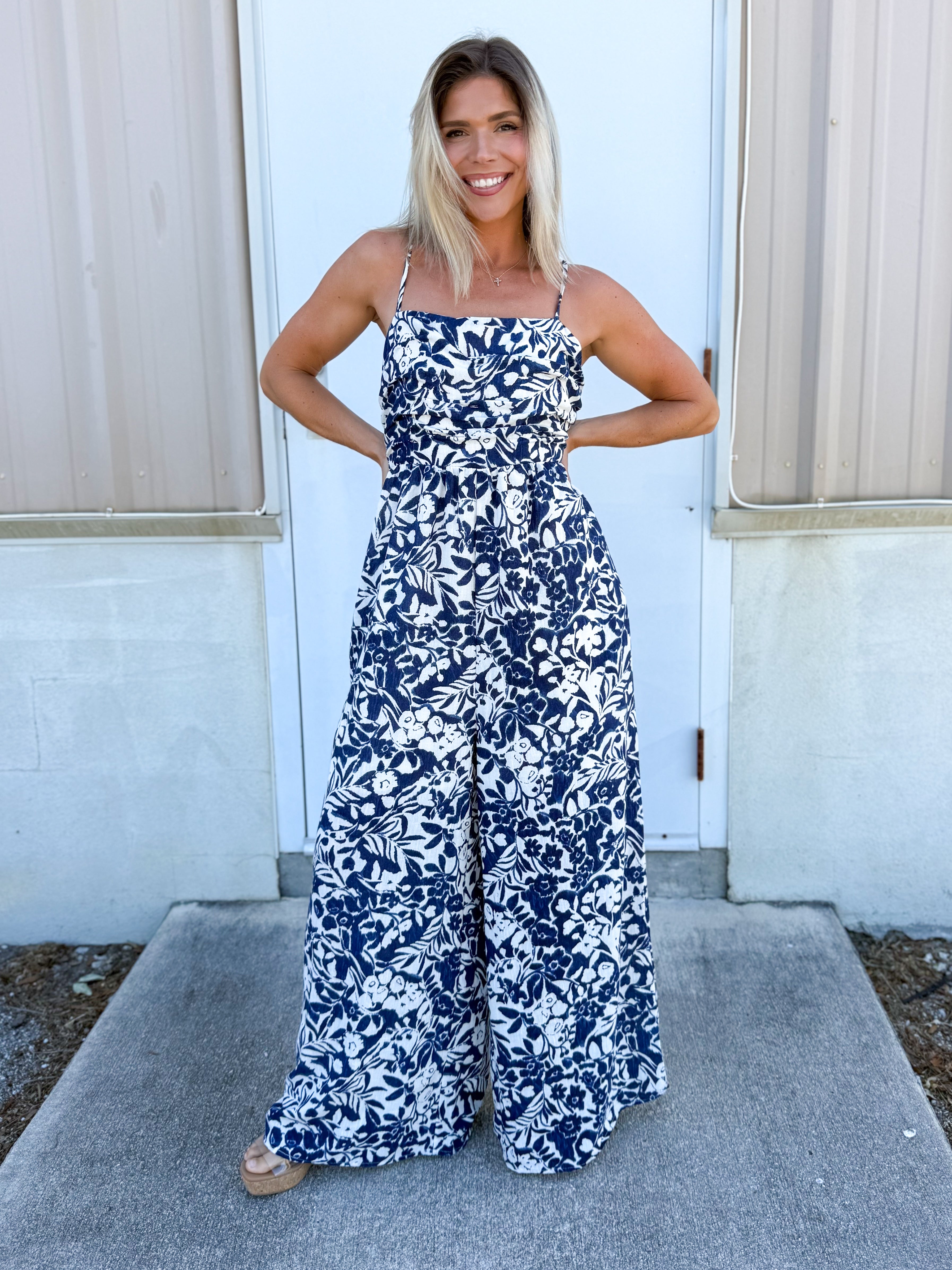 Ocean Breeze Jumpsuit-230 DRESSES/JUMPSUITS/ROMPERS-WHITE BIRCH-Heathered Boho Boutique, Women's Fashion and Accessories in Palmetto, FL
