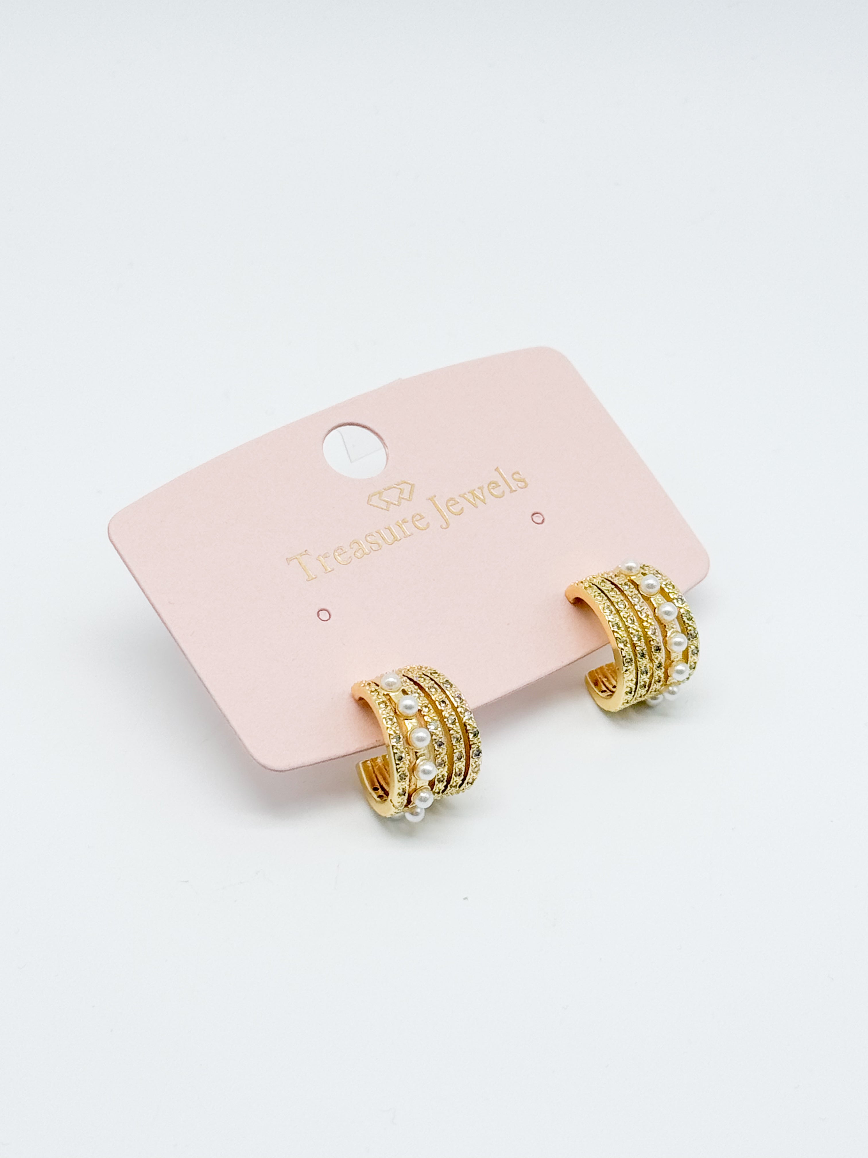 Gaia Pearly Earring-310 Jewelry-Treasure Jewels-Heathered Boho Boutique, Women's Fashion and Accessories in Palmetto, FL