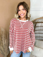 The Harvest Days Striped Top-120 LONG SLEEVE TOPS-ZENANA-Heathered Boho Boutique, Women's Fashion and Accessories in Palmetto, FL