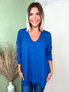 The Lola Long Sleeve Top-120 LONG SLEEVE TOPS-ZENANA-Heathered Boho Boutique, Women's Fashion and Accessories in Palmetto, FL