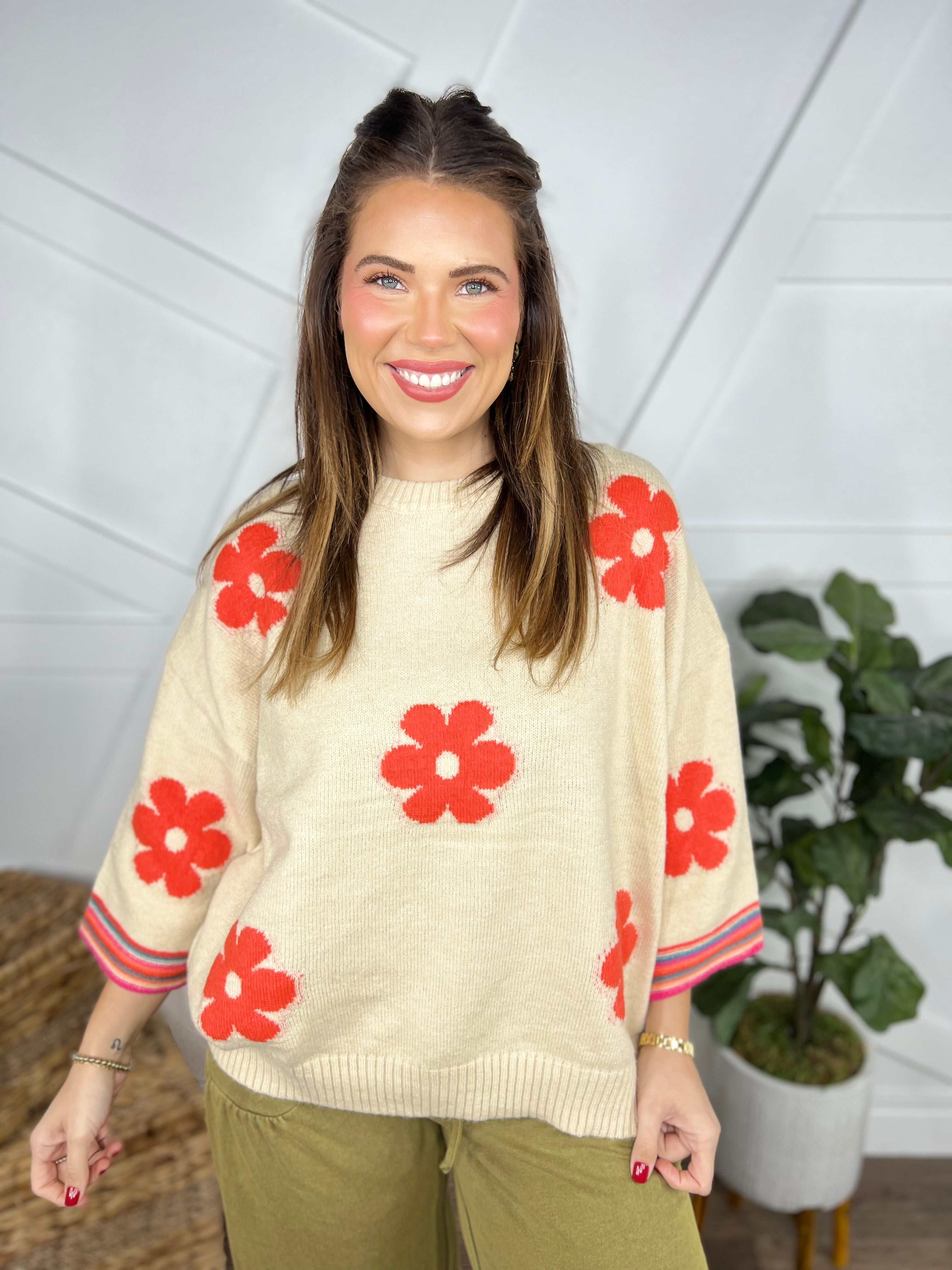 Bloom Away Sweater-400 Takeover/Pre-Order-Easel-Heathered Boho Boutique, Women's Fashion and Accessories in Palmetto, FL