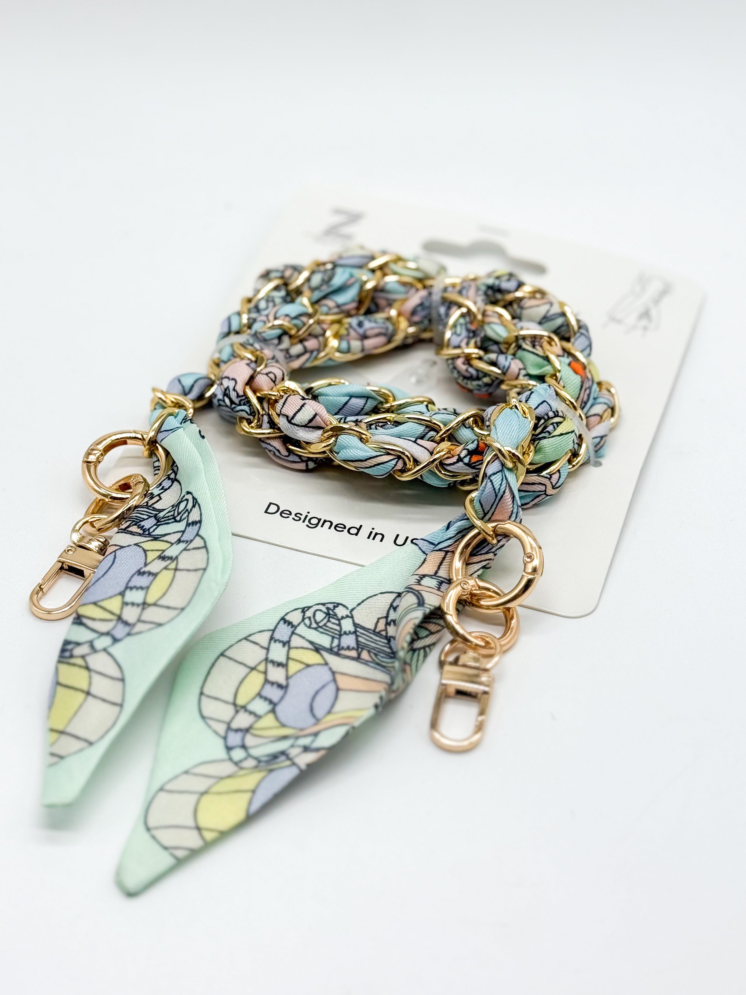 Silk Scarf Phone Holder Crossbody-340 Other Accessories-Queens Designs-Heathered Boho Boutique, Women's Fashion and Accessories in Palmetto, FL