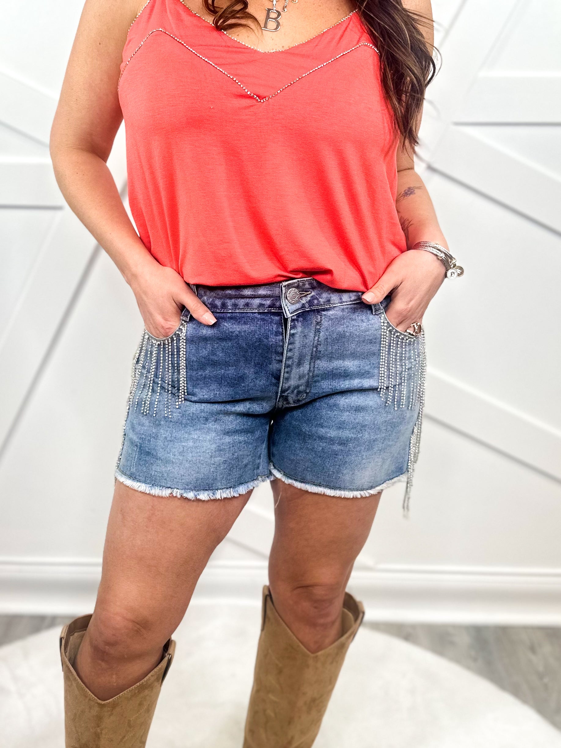 Little Gem Shorts-160 SHORTS-Vocal-Heathered Boho Boutique, Women's Fashion and Accessories in Palmetto, FL