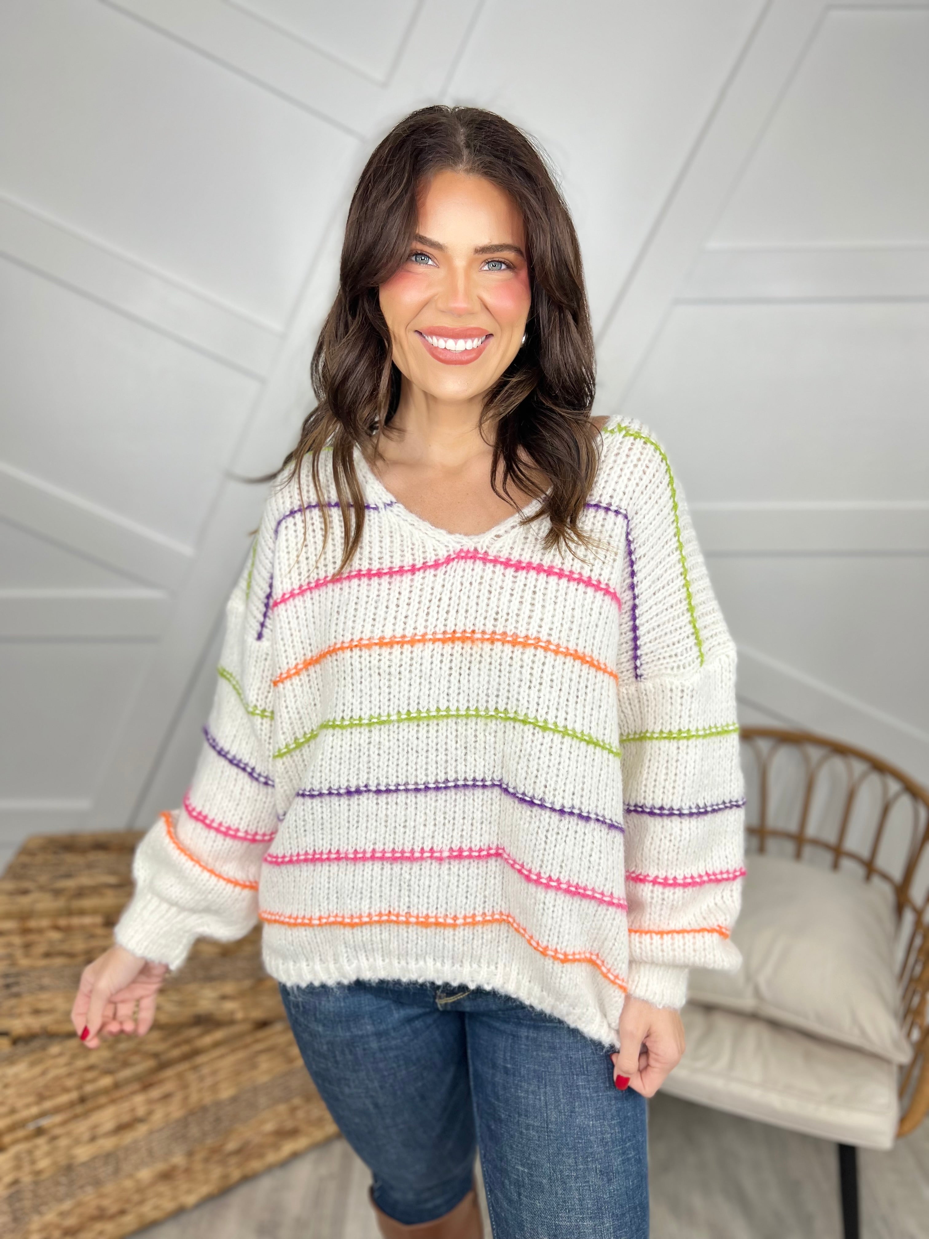 Extra Sweet Sweater-125 Sweater-Davi & Dani-Heathered Boho Boutique, Women's Fashion and Accessories in Palmetto, FL