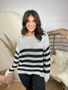 RESTOCK: Easy Peasy Sweater-125 Sweater-White Birch-Heathered Boho Boutique, Women's Fashion and Accessories in Palmetto, FL