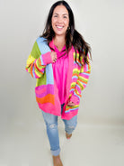 Wrapped in Color Cardigan-220 Cardigans/ Kimonos-Davi & Dani-Heathered Boho Boutique, Women's Fashion and Accessories in Palmetto, FL