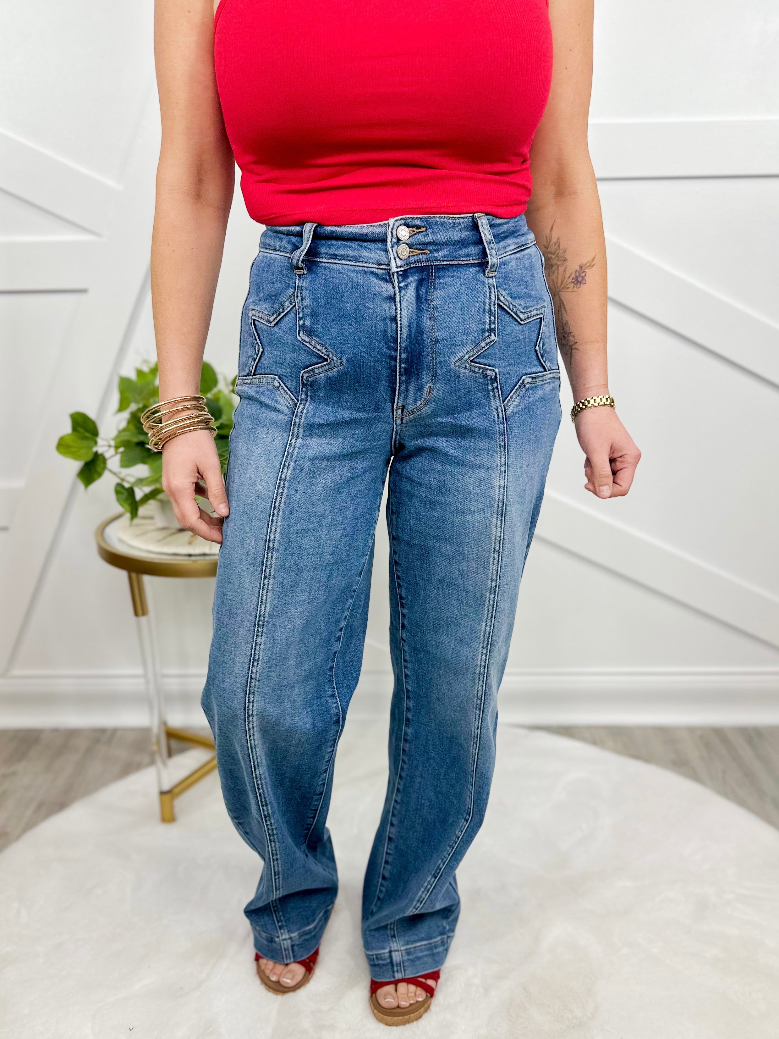 Star Crossed Wide Leg by Judy Blue-190 Jeans-Judy Blue-Heathered Boho Boutique, Women's Fashion and Accessories in Palmetto, FL