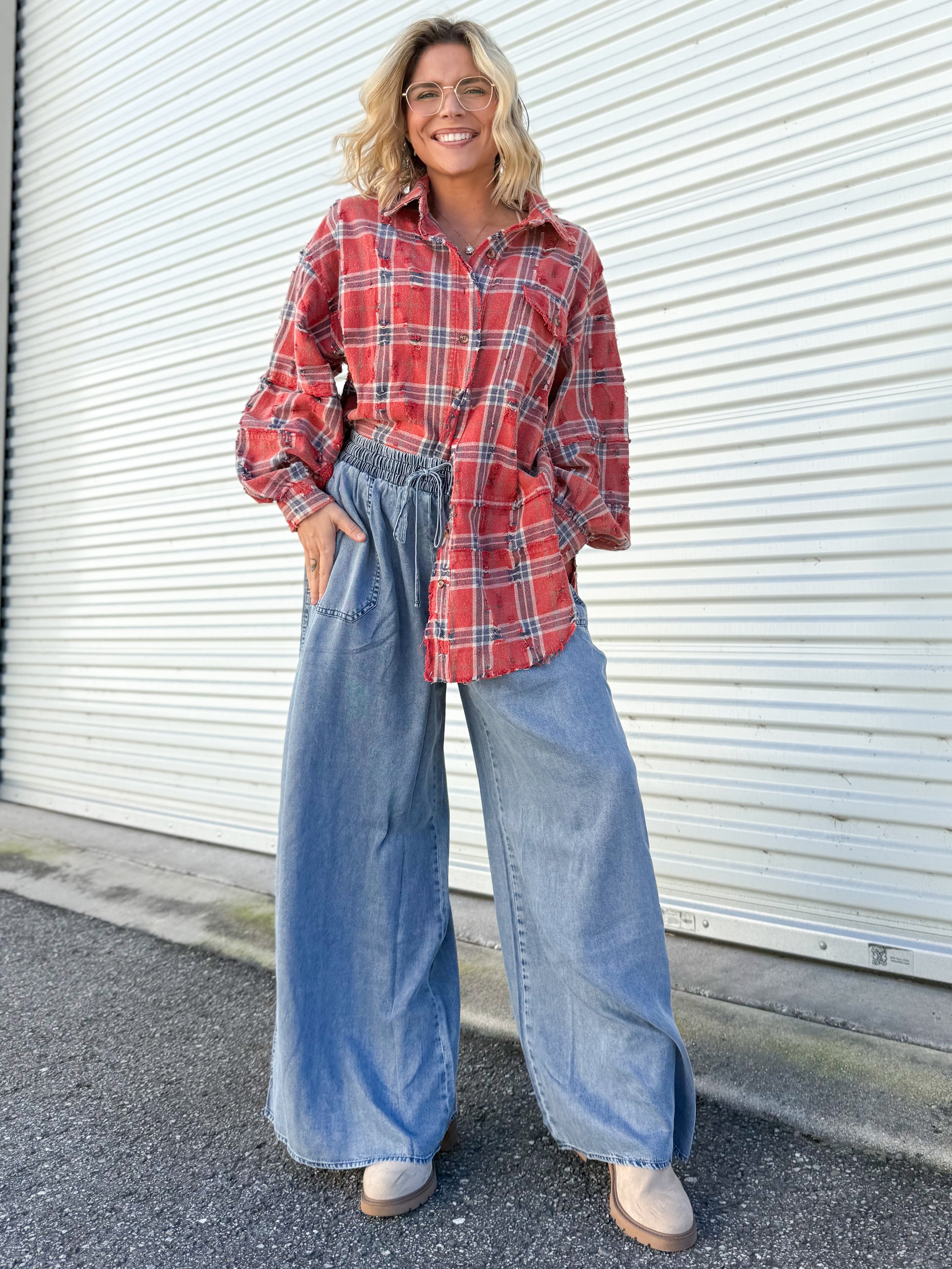 Timeworn Plaid Top – Heathered Boho