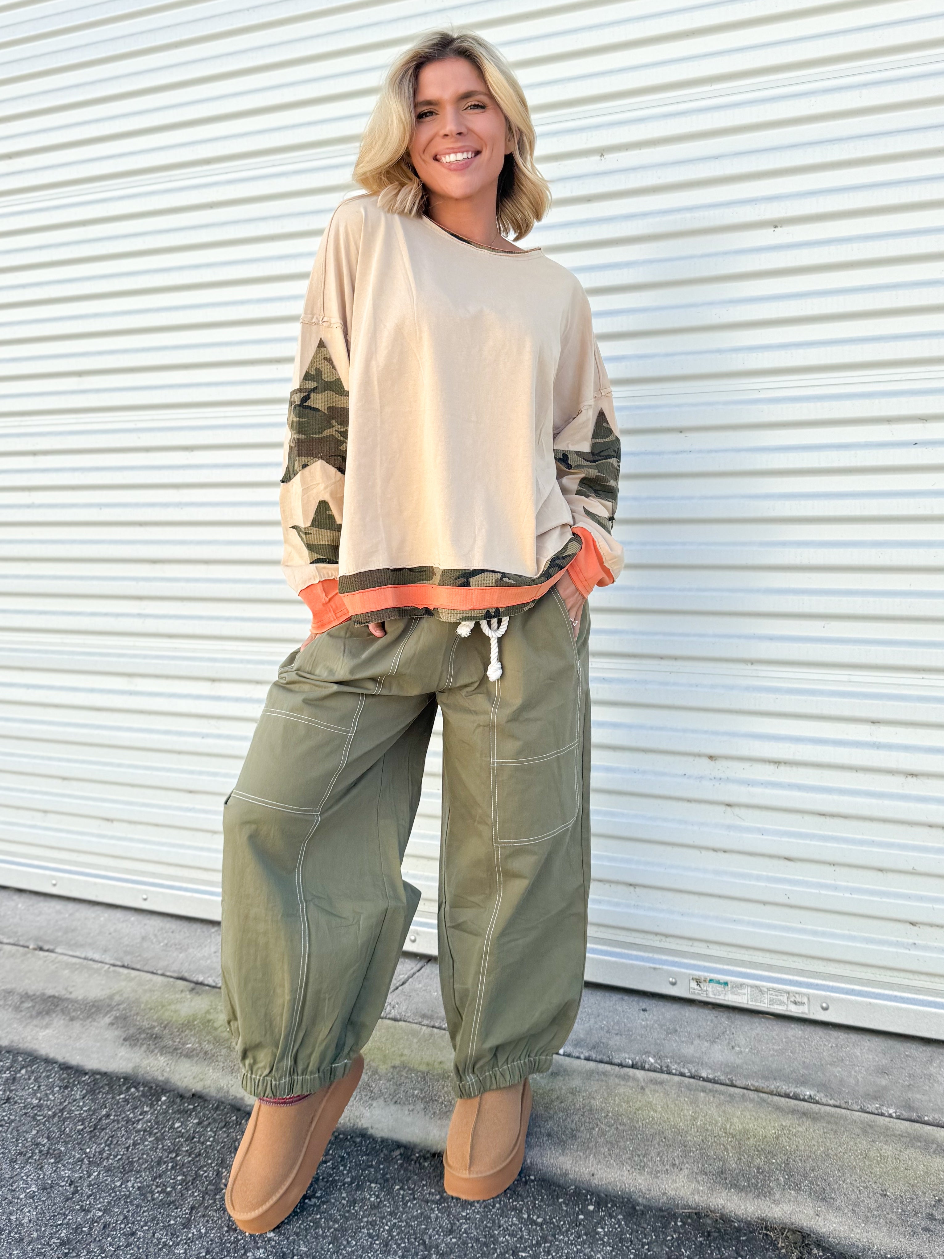 Camo Companion Top-120 LONG SLEEVE TOPS-ODDI-Heathered Boho Boutique, Women's Fashion and Accessories in Palmetto, FL