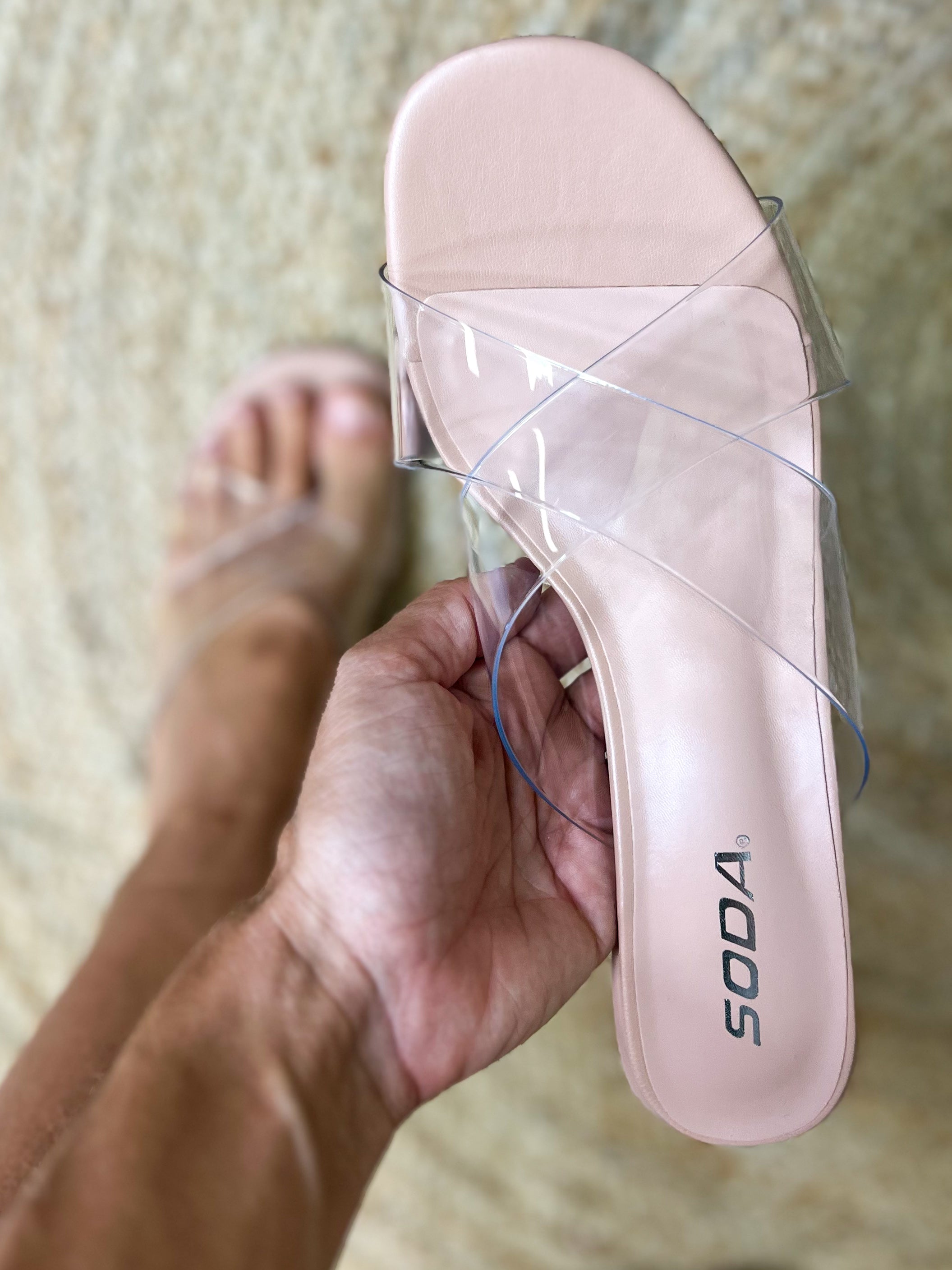 Barely There Block Heel-350 SHOES-FORTUNE DYNAMIC-Heathered Boho Boutique, Women's Fashion and Accessories in Palmetto, FL