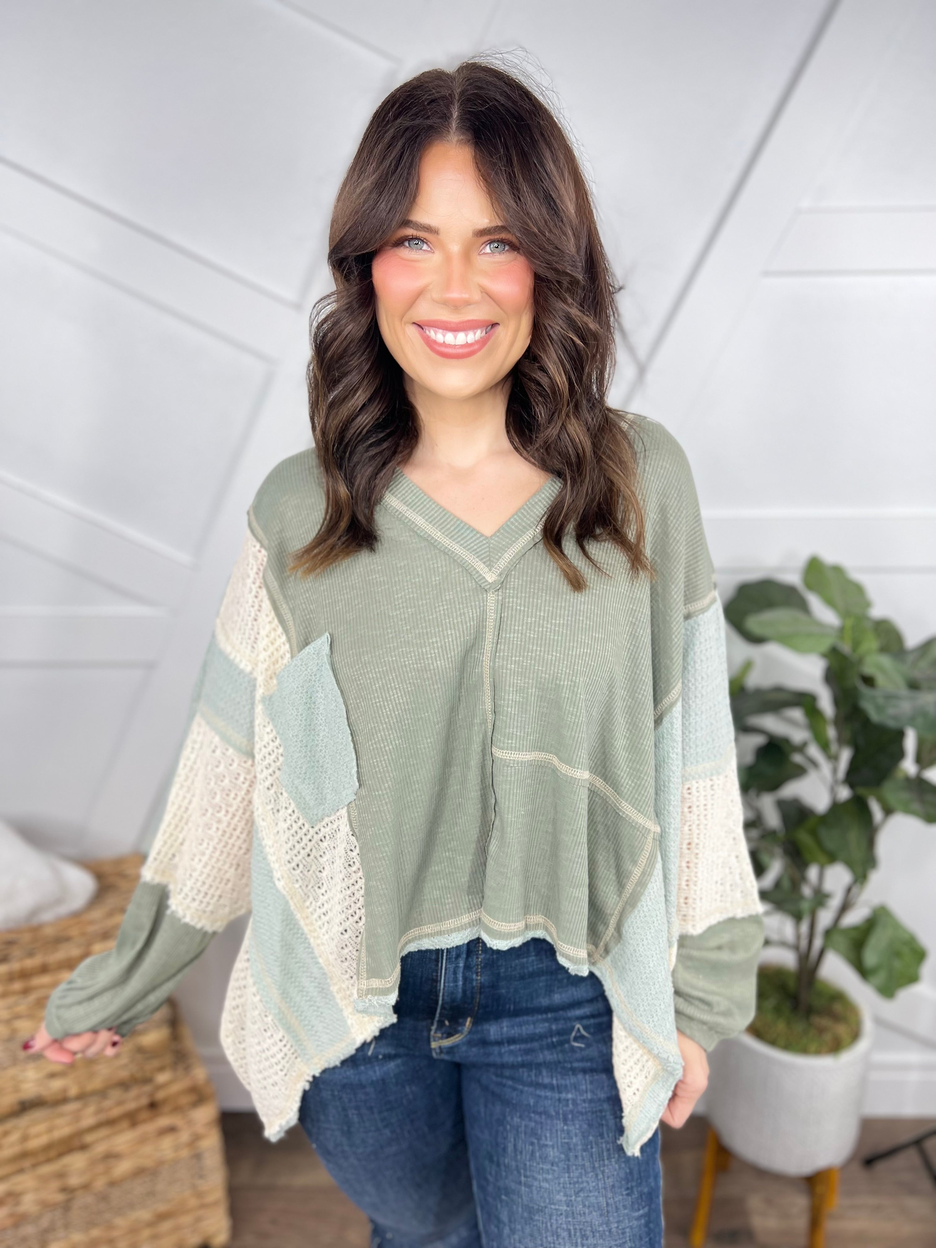 Nick of Time Top-120 Long Sleeve Tops-Pol-Heathered Boho Boutique, Women's Fashion and Accessories in Palmetto, FL