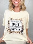 If You Think I'm Short Graphic Tee-Ivory-130 Graphic Tees-Heathered Boho-Heathered Boho Boutique, Women's Fashion and Accessories in Palmetto, FL