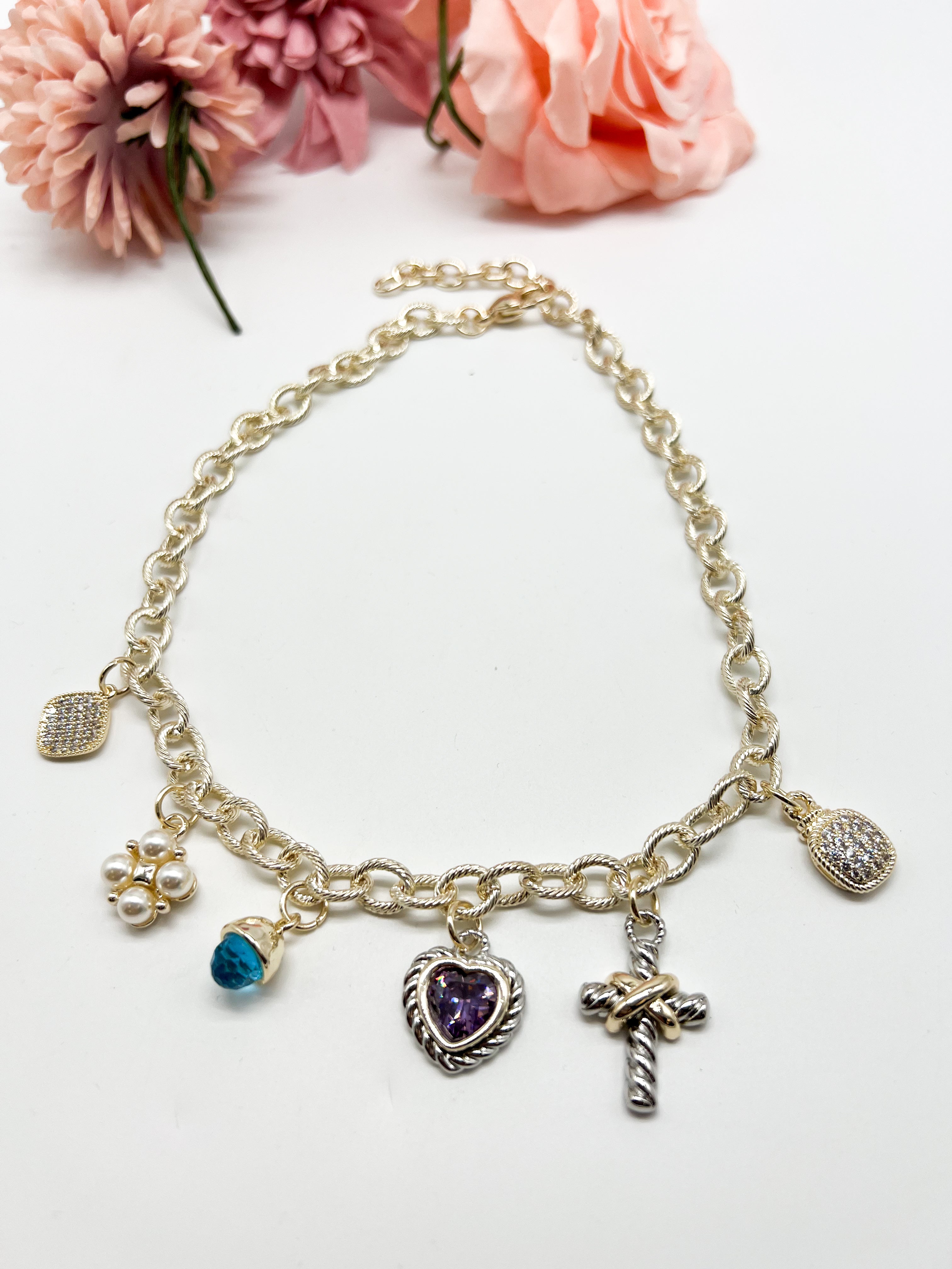 Gracious Charm Necklace-310 Jewelry-Millenx Accessories, LLC.-Heathered Boho Boutique, Women's Fashion and Accessories in Palmetto, FL