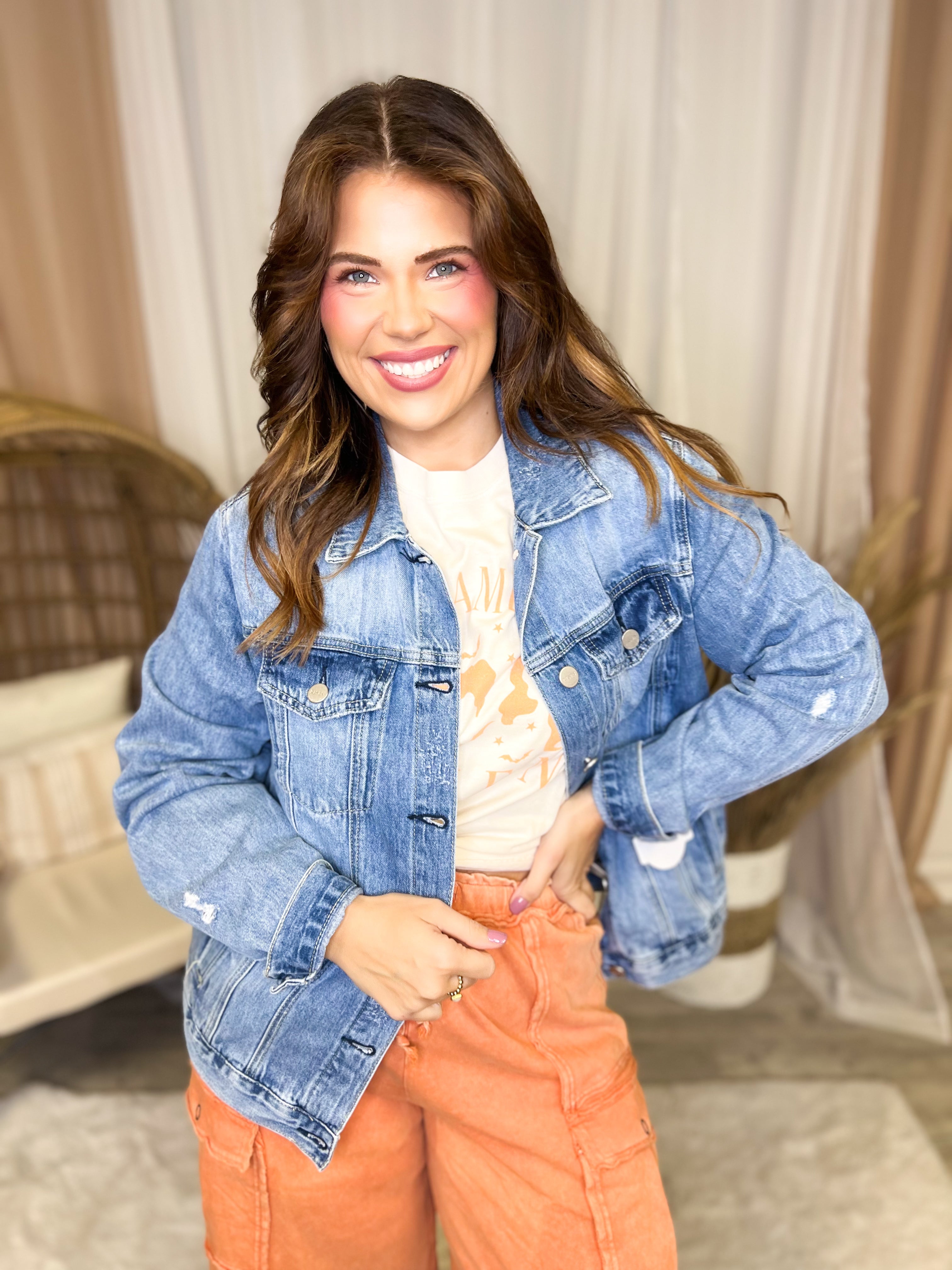 Rumor Has It Denim Jacket-200 Jackets/Shackets-Risen Jeans-Heathered Boho Boutique, Women's Fashion and Accessories in Palmetto, FL