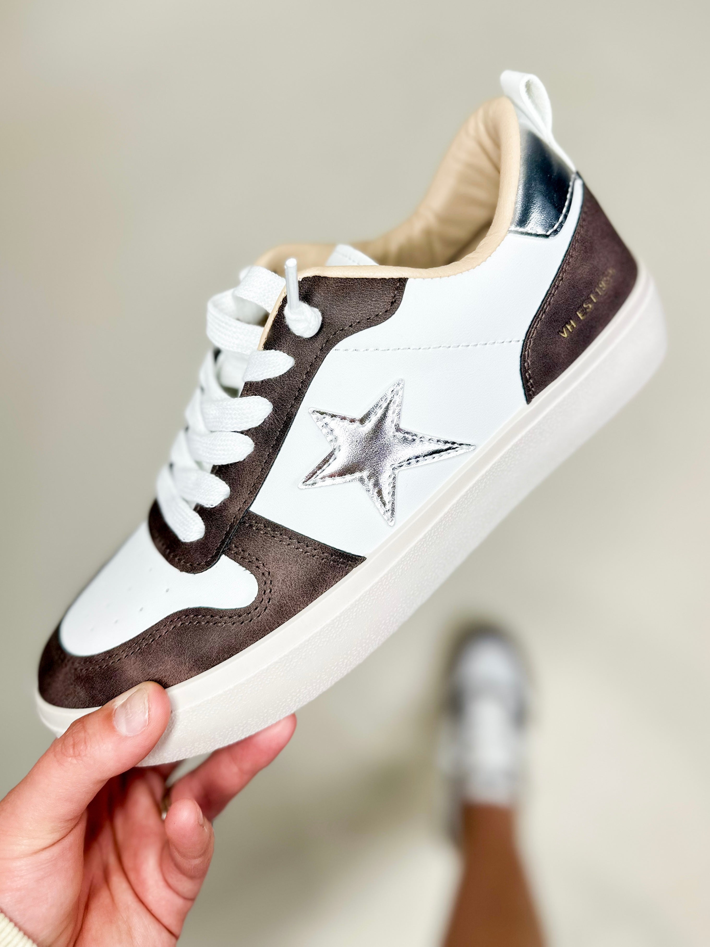 Aura Sneakers - Brown Silver-350 Shoes-Vintage Havana-Heathered Boho Boutique, Women's Fashion and Accessories in Palmetto, FL