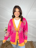 Groovy Floral Cardigan-220 Cardigans/ Kimonos-Oddi-Heathered Boho Boutique, Women's Fashion and Accessories in Palmetto, FL