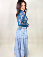 Love Again Denim Skirt-170 Skort/ Skirt-BlueVelvet-Heathered Boho Boutique, Women's Fashion and Accessories in Palmetto, FL