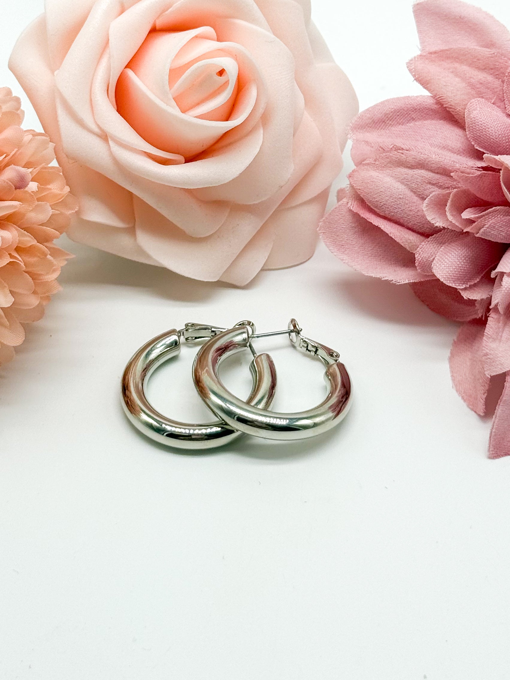 Thick 30mm Lever Back Hoop-310 Jewelry-RM Manufacturing-Heathered Boho Boutique, Women's Fashion and Accessories in Palmetto, FL