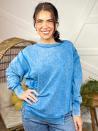 Take Me To The Beach Pullover-120 LONG SLEEVE TOPS-ZENANA-Heathered Boho Boutique, Women's Fashion and Accessories in Palmetto, FL