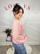 Let It Bloom Sweater-125 Sweater-Very J-Heathered Boho Boutique, Women's Fashion and Accessories in Palmetto, FL