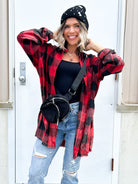 Not Your Boyfriend's Side Slit Flannel-120 LONG SLEEVE TOPS-Pebby Forevee-Heathered Boho Boutique, Women's Fashion and Accessories in Palmetto, FL