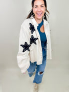 Star Light Button Down Top-200 Jackets/Shackets-Pol-Heathered Boho Boutique, Women's Fashion and Accessories in Palmetto, FL