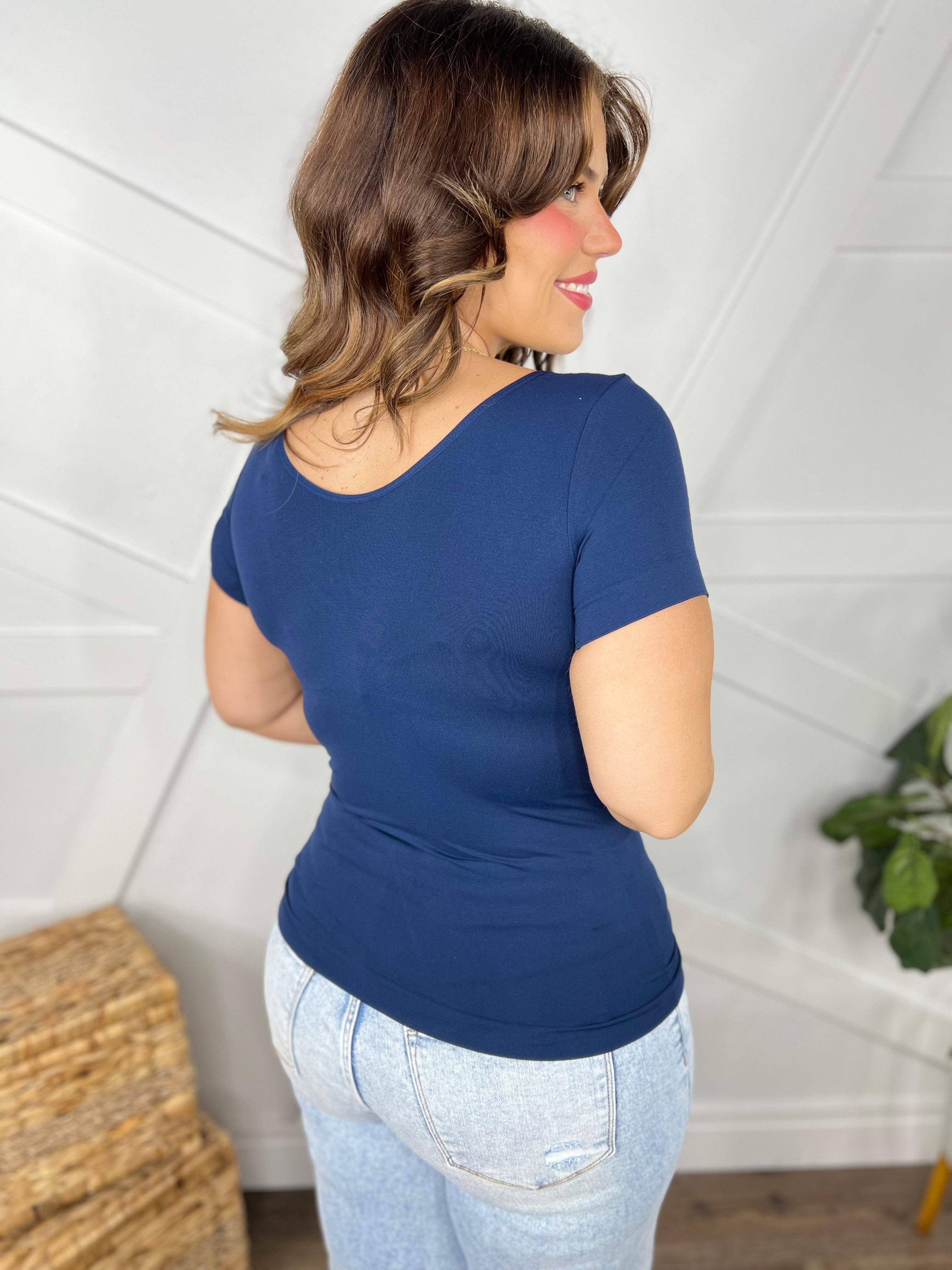 RESTOCK: Raelyn Reversible V-Neck Short Sleeve Top-110 Short Sleeve Top-YELETE-Heathered Boho Boutique, Women's Fashion and Accessories in Palmetto, FL