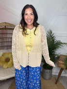 Sweet Side Cardigan-220 CARDIGANS KIMONOS-White Birch-Heathered Boho Boutique, Women's Fashion and Accessories in Palmetto, FL