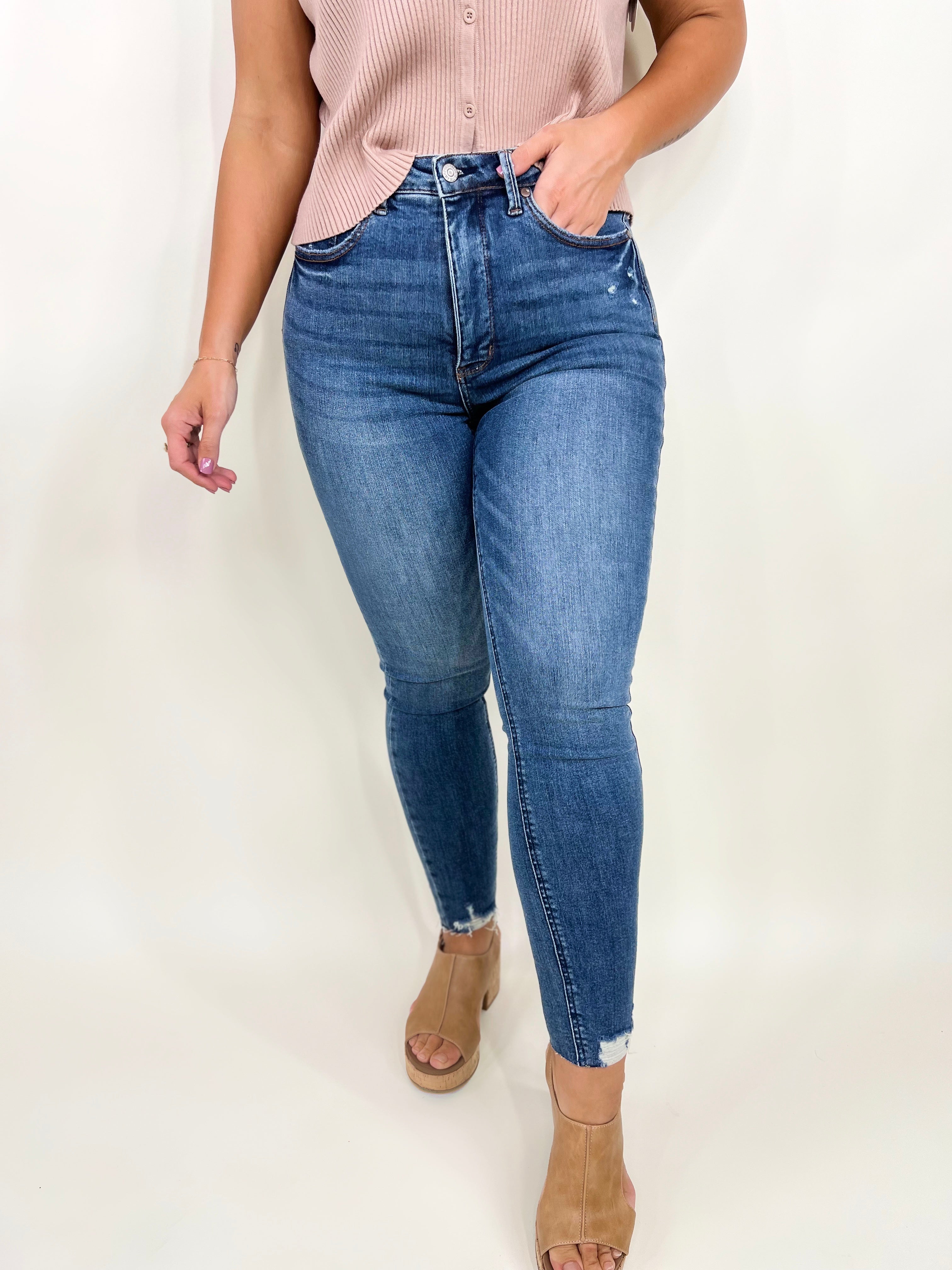 Tiny Dancer TUMMY CONTROL Skinny Jeans by Judy Blue-190 Jeans-Judy Blue-Heathered Boho Boutique, Women's Fashion and Accessories in Palmetto, FL