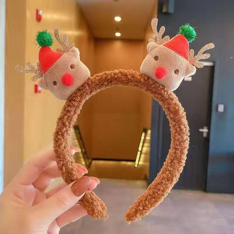 Christmas Bears Headband-330 Headwear-NIHAO JEWELRY-Heathered Boho Boutique, Women's Fashion and Accessories in Palmetto, FL