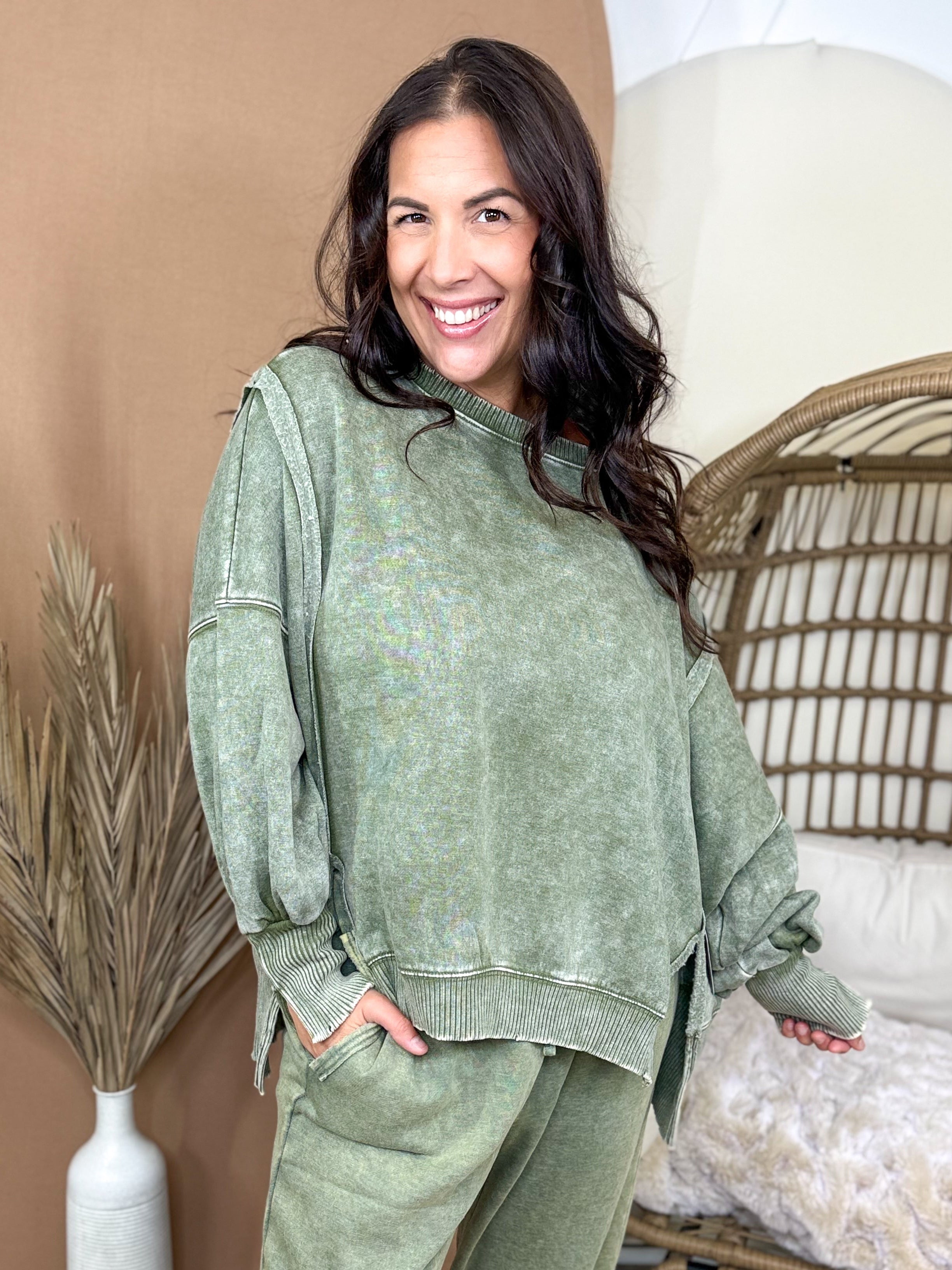 Restock: The Lived-In Luxe Pullover-125 SWEATER-ZENANA-Heathered Boho Boutique, Women's Fashion and Accessories in Palmetto, FL