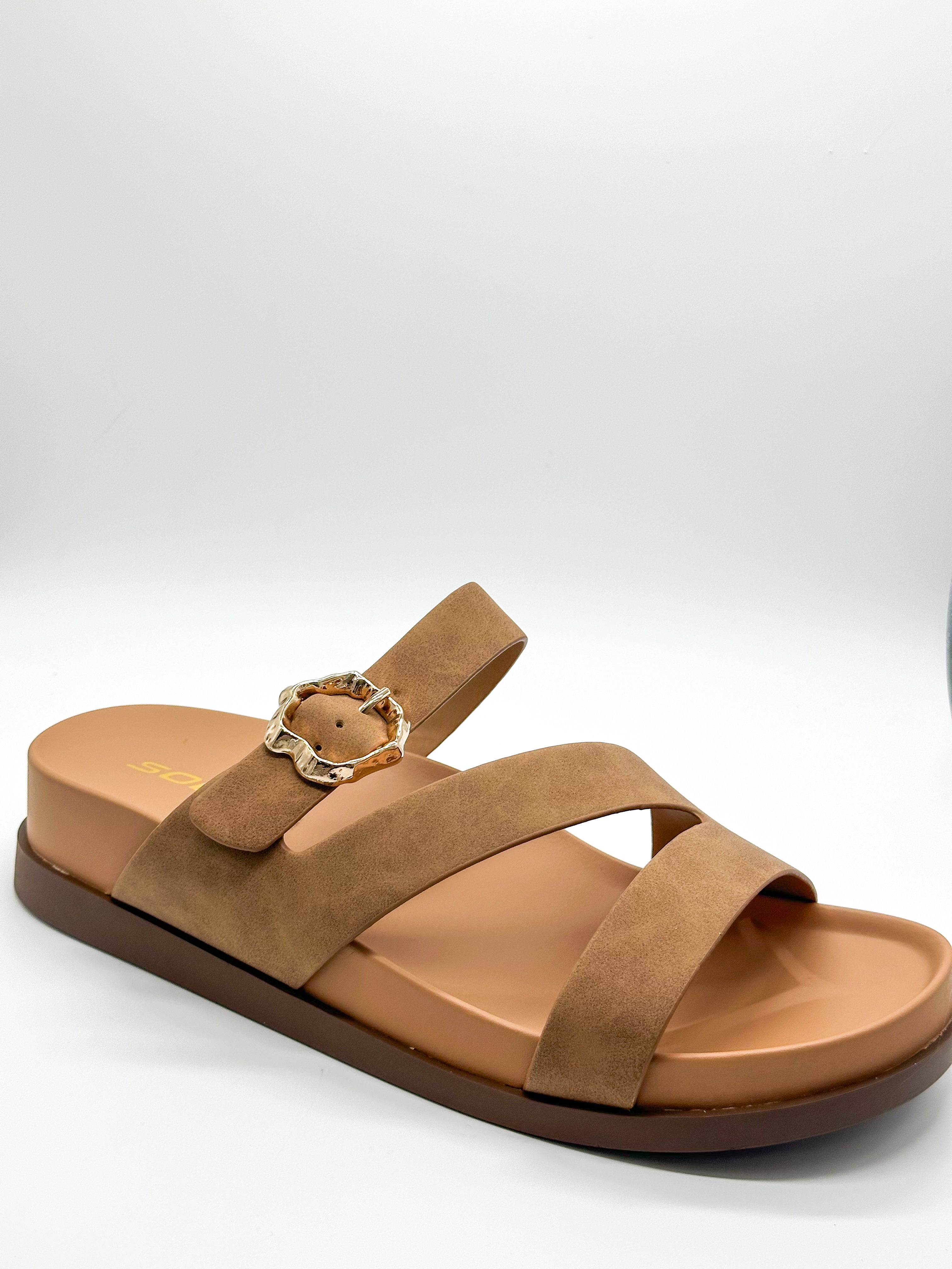 Astrid Wedged Sandals - Latte-350 Shoes-Fortune Dynamic-Heathered Boho Boutique, Women's Fashion and Accessories in Palmetto, FL