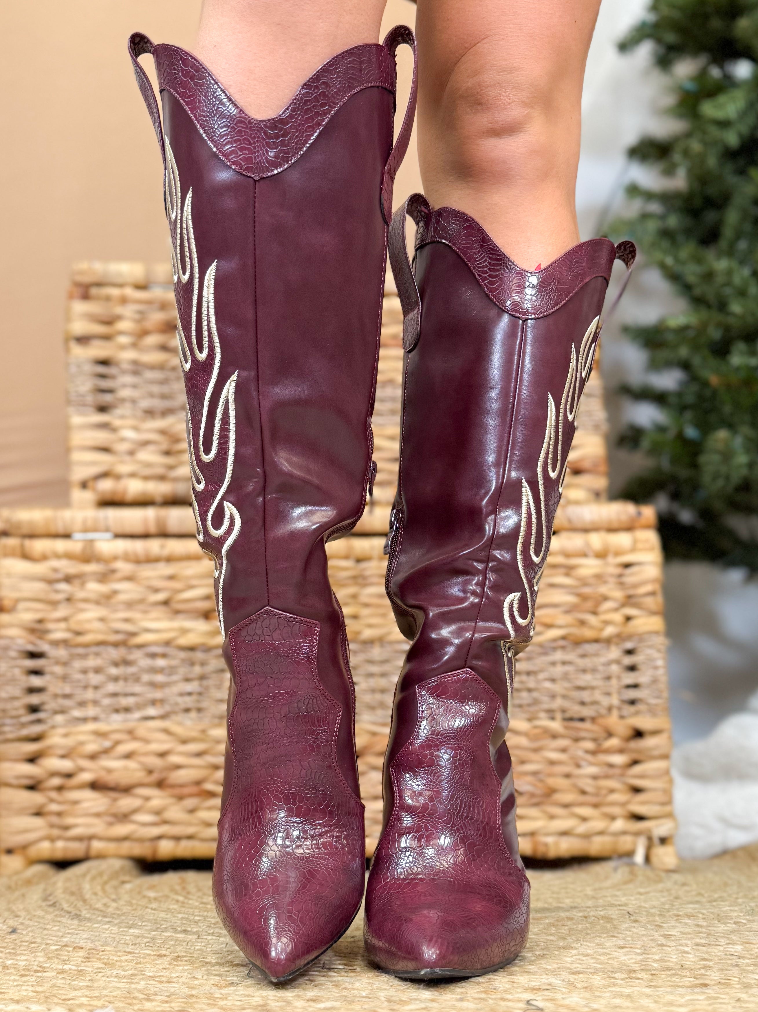Black Friday: Flames Boots - Cherry – Heathered Boho
