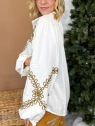 Embroidered Essence Top-120 LONG SLEEVE TOPS-EASEL-Heathered Boho Boutique, Women's Fashion and Accessories in Palmetto, FL