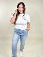 Mama Smiley Bolt Graphic Tee-130 Graphic Tees-Heathered Boho-Heathered Boho Boutique, Women's Fashion and Accessories in Palmetto, FL