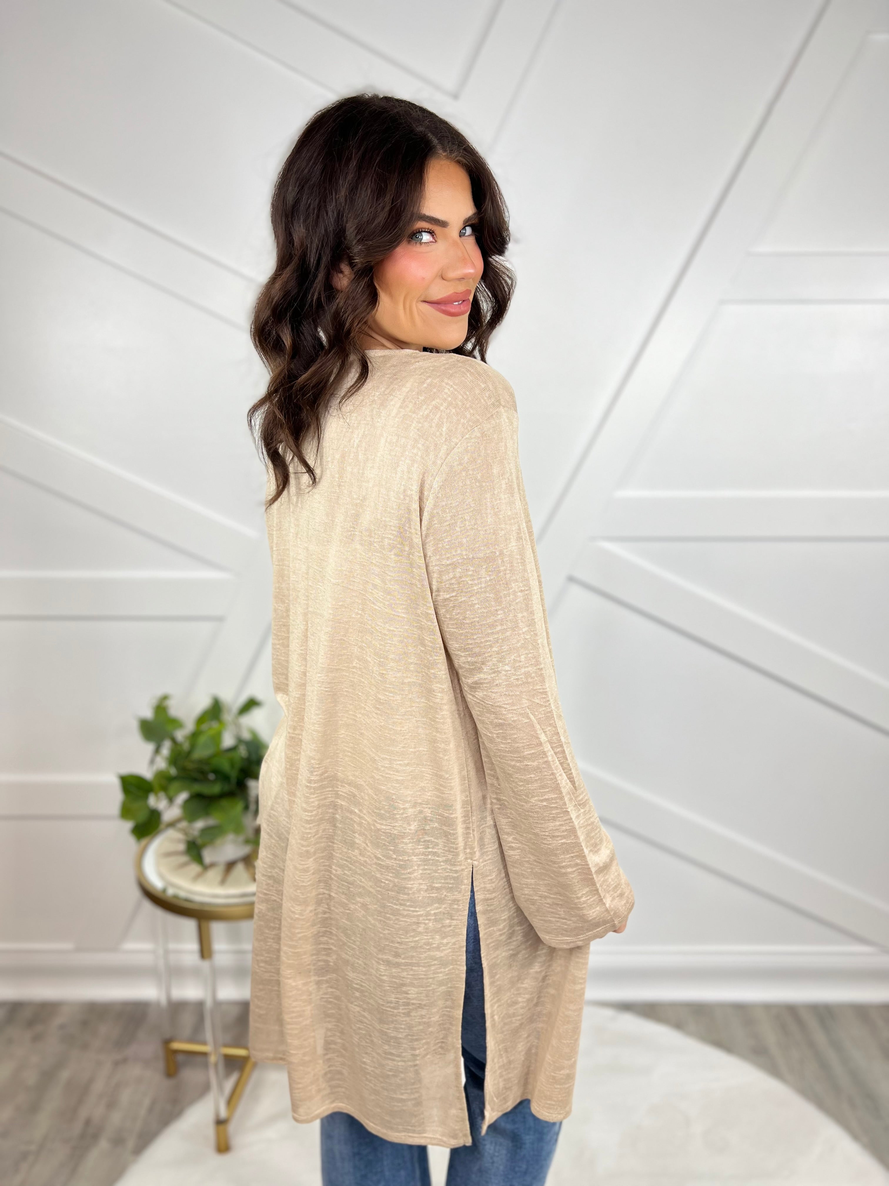 Embrace Good Vibes Cardigan-220 Cardigans/ Kimonos-Ambiance Apparel-Heathered Boho Boutique, Women's Fashion and Accessories in Palmetto, FL