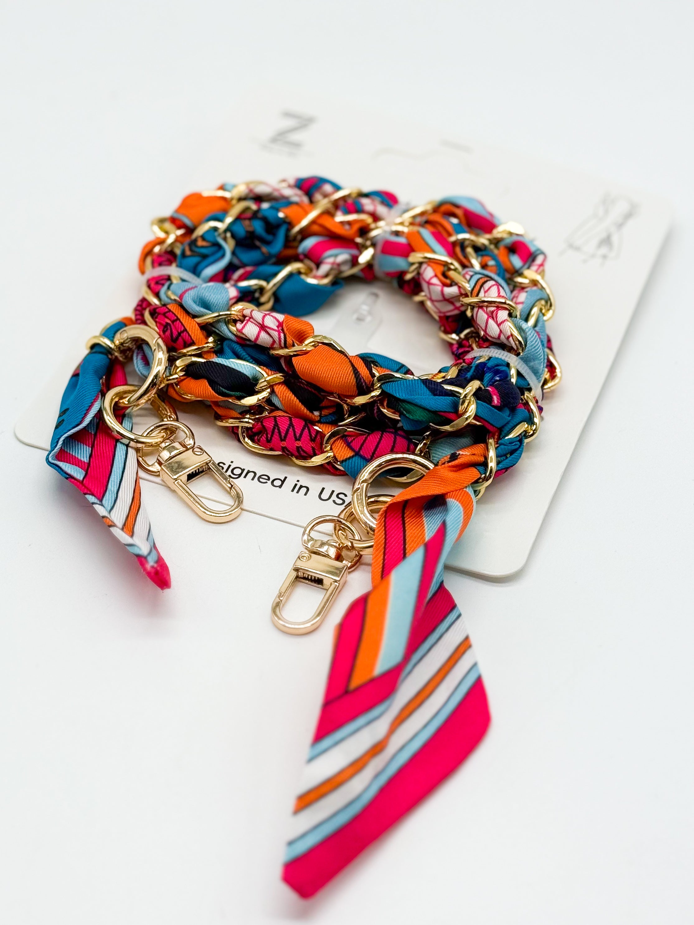 Silk Scarf Phone Holder Crossbody-340 Other Accessories-Queens Designs-Heathered Boho Boutique, Women's Fashion and Accessories in Palmetto, FL