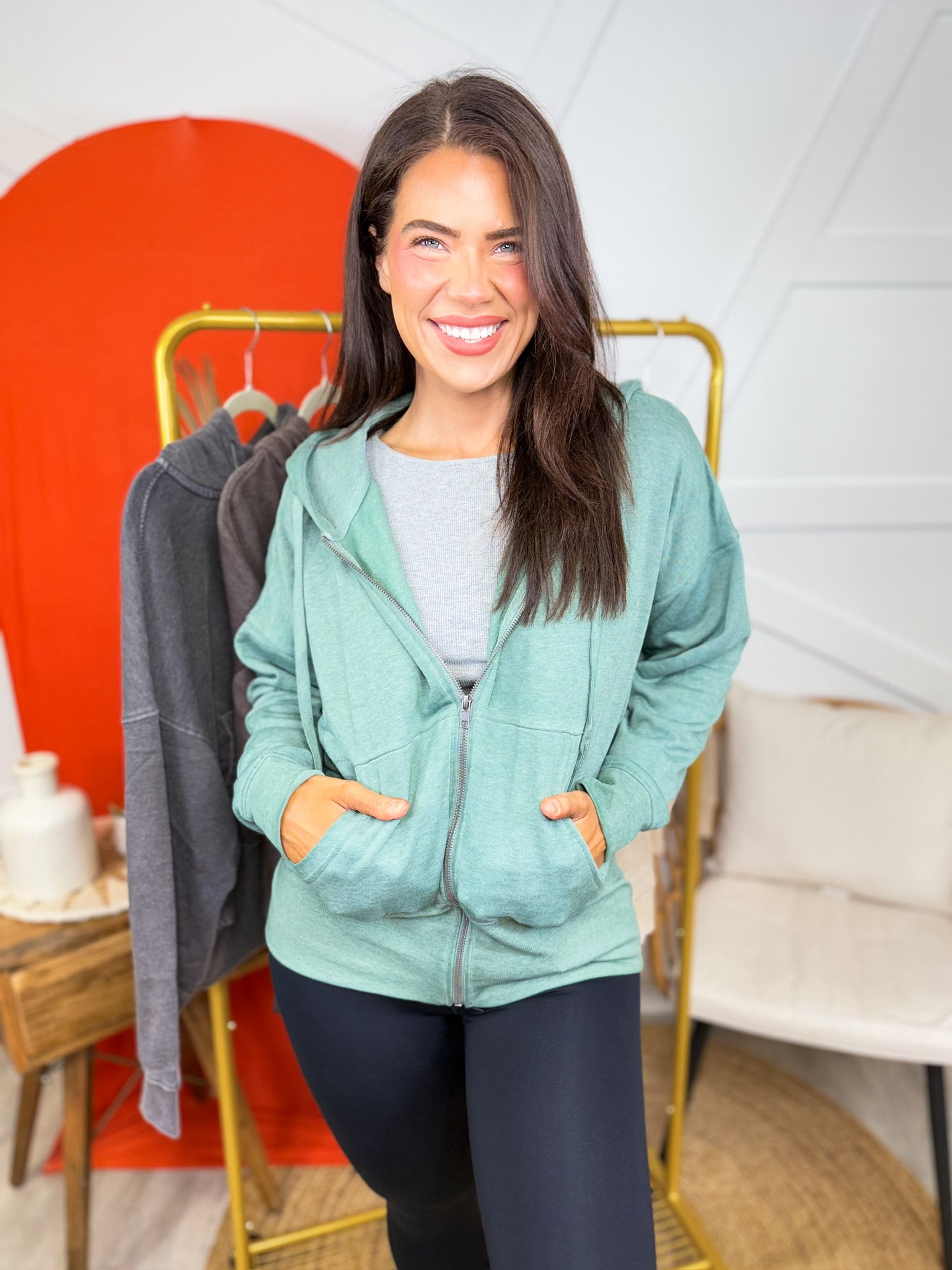 RESTOCK: Cozy Fleece Hoodie-210 Hoodies-Mono B-Heathered Boho Boutique, Women's Fashion and Accessories in Palmetto, FL
